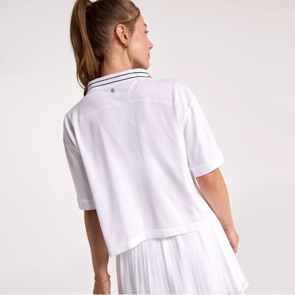 CALIA Women's Seamless Polo in Pure White - Picture 5 of 5